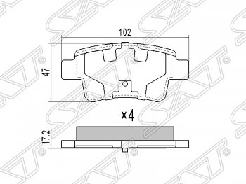 Колодки тормозные SAT (задние) Fiat Grande Punto (2005-2012)