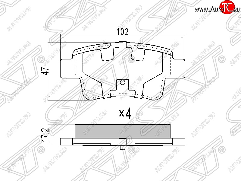 689 р. Колодки тормозные SAT (задние)  Fiat Grande Punto (2005-2024), Opel Corsa  D (2006-2014)  с доставкой в г. Санкт‑Петербург