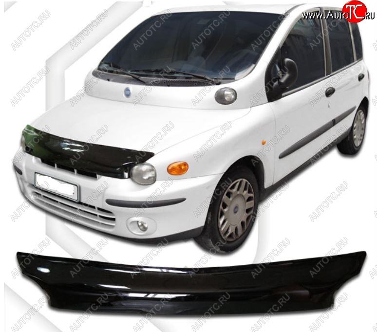 1 899 р. Дефлектор капота CA-Plastic Fiat Multipla (1998-2010) (Classic черный, Без надписи)  с доставкой в г. Санкт‑Петербург