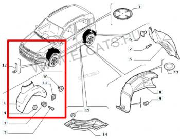 1 699 р. Передний левый подкрылок POLCAR  Fiat Panda  2 169 (2003-2011)  с доставкой в г. Санкт‑Петербург. Увеличить фотографию 1