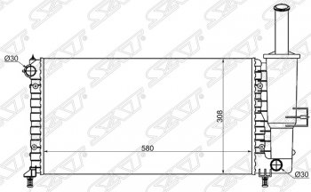 Радиатор двигателя SAT (пластинчатый, 1.2. МКПП) Fiat Punto 188 хэтчбэк 3 дв. рестайлинг (2003-2007)
