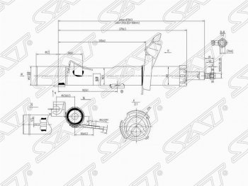 Правый амортизатор передний SAT Mazda 3/Axela BK дорестайлинг седан (2003-2006)