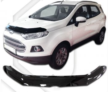 1 989 р. Дефлектор капота CA-Plastiс  Ford EcoSport (2013-2019) (Classic черный, Без надписи)  с доставкой в г. Санкт‑Петербург. Увеличить фотографию 1