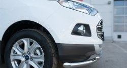 15 649 р. Защита переднего бампера (2 трубыØ63 и 42 мм, нержавейка) Russtal Ford EcoSport дорестайлинг (2013-2019)  с доставкой в г. Санкт‑Петербург. Увеличить фотографию 2