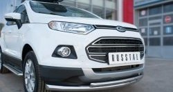 15 649 р. Защита переднего бампера (2 трубыØ63 и 42 мм, нержавейка) Russtal Ford EcoSport дорестайлинг (2013-2019)  с доставкой в г. Санкт‑Петербург. Увеличить фотографию 1