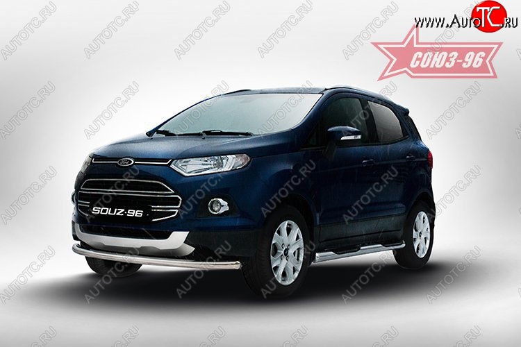 13 832 р. Защита переднего бампера одинарная Souz-96 (d60) Ford EcoSport дорестайлинг (2013-2019)  с доставкой в г. Санкт‑Петербург