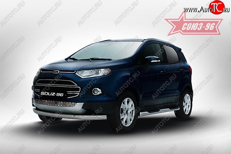 16 109 р. Защита переднего бампера из овальной трубы (d75х42) Souz-96 Ford EcoSport дорестайлинг (2013-2019)  с доставкой в г. Санкт‑Петербург