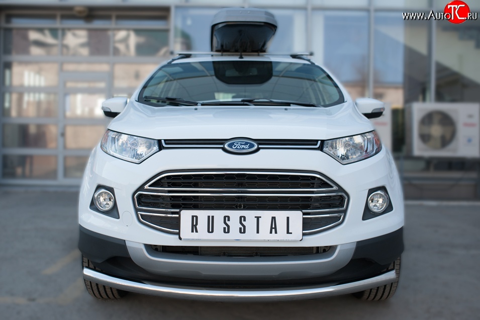 12 999 р. Одинарная защита переднего бампера диаметром 63 мм Russtal Ford EcoSport дорестайлинг (2013-2019)  с доставкой в г. Санкт‑Петербург