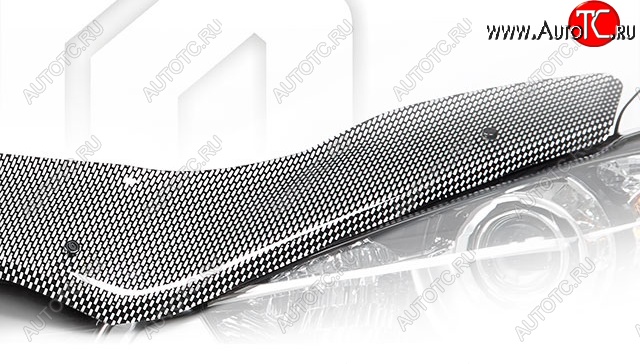 2 459 р. Дефлектор капота CA-Plastiс  Ford EcoSport (2017-2024) (Шелкография карбон-серебро)  с доставкой в г. Санкт‑Петербург