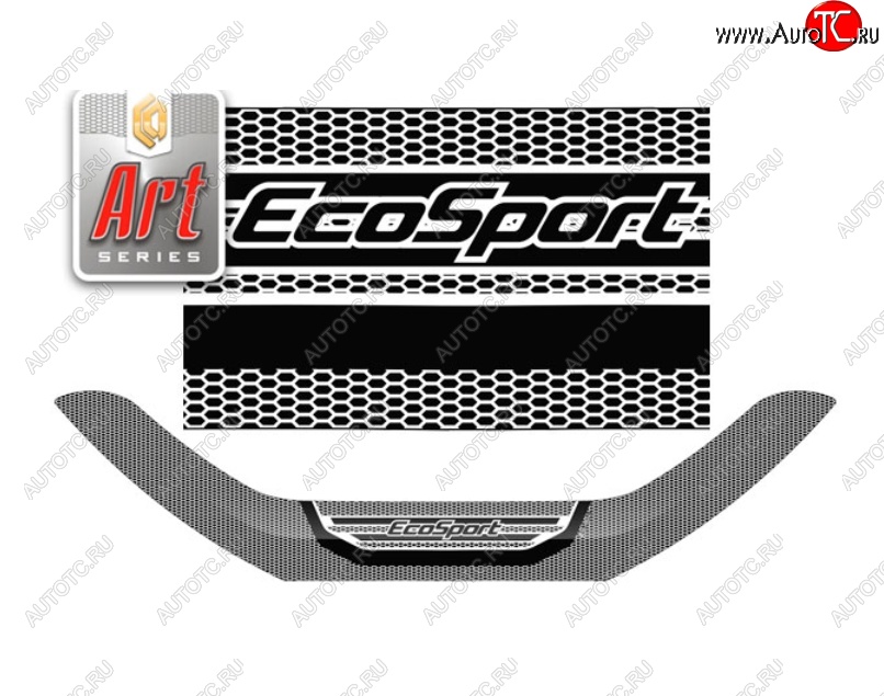 2 199 р. Дефлектора окон CA-Plastic  Ford EcoSport (2017-2024) (Серия Art черная)  с доставкой в г. Санкт‑Петербург