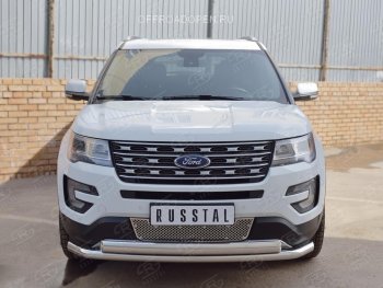 3 689 р. Решетка радиатора Russtal лист Ford Explorer U502 1-ый рестайлинг, 5 дв. (2015-2018) (Неокрашенная)  с доставкой в г. Санкт‑Петербург. Увеличить фотографию 3