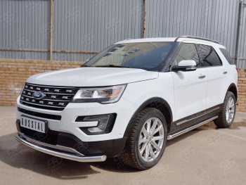 13 999 р. Защита переднего бампера (Ø63 секции, нержавейка) Russtal Ford Explorer U502 1-ый рестайлинг, 5 дв. (2015-2018)  с доставкой в г. Санкт‑Петербург. Увеличить фотографию 2