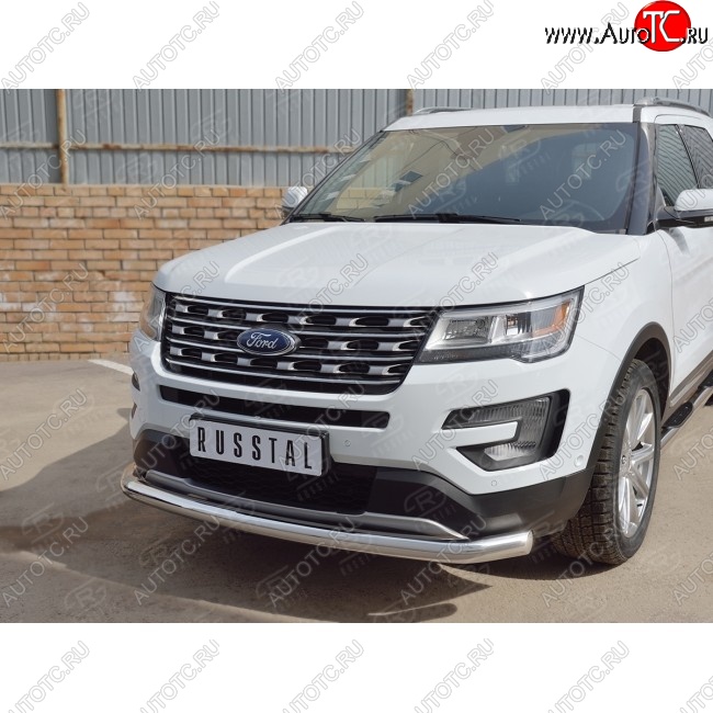 9 999 р. Одинарная защита переднего бампера диаметром 76 мм Ford Explorer U502 2-ой рестайлинг, 5 дв. (2017-2019)  с доставкой в г. Санкт‑Петербург