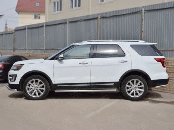 15 799 р. Защита порогов Russtal из круглой трубы диаметром 63 мм Russtal v1  Ford Explorer  U502 (2015-2019) 1-ый рестайлинг, 5 дв., 2-ой рестайлинг, 5 дв.  с доставкой в г. Санкт‑Петербург. Увеличить фотографию 2