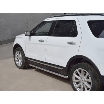 15 799 р. Защита порогов из круглой трубы d63 мм Russtal v3  Ford Explorer  U502 (2015-2019) 1-ый рестайлинг, 5 дв., 2-ой рестайлинг, 5 дв.  с доставкой в г. Санкт‑Петербург. Увеличить фотографию 3