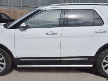 15 799 р. Защита порогов из круглой трубы d63 мм Russtal v3  Ford Explorer  U502 (2015-2019) 1-ый рестайлинг, 5 дв., 2-ой рестайлинг, 5 дв.  с доставкой в г. Санкт‑Петербург. Увеличить фотографию 1