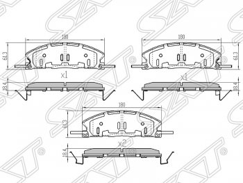 1 649 р. Колодки тормозные SAT (передние)  Ford Explorer  U502 (2010-2016) дорестайлинг  с доставкой в г. Санкт‑Петербург. Увеличить фотографию 1