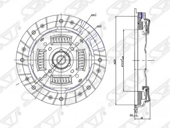 Комплект сцепления (1,25-1,4, 1.6) SAT Ford Fusion 1 хэтчбэк дорестайлинг (2002-2005)