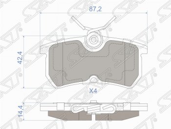 949 р. Колодки тормозные задние SAT Ford Fiesta 5 хэтчбэк 5 дв. рестайлинг (2005-2008)  с доставкой в г. Санкт‑Петербург. Увеличить фотографию 1