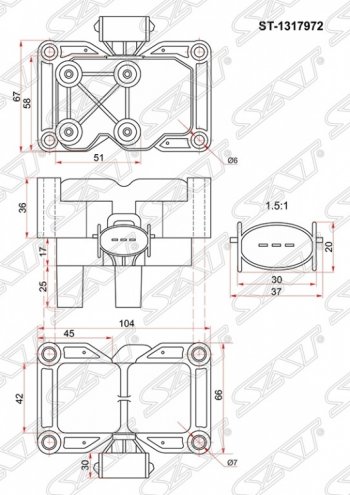 1 499 р. Катушка зажигания SAT (модуль) Ford Fiesta 5 хэтчбэк 5 дв. дорестайлинг (2001-2005)  с доставкой в г. Санкт‑Петербург. Увеличить фотографию 1