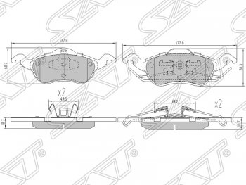 1 449 р. Колодки тормозные SAT (передние) Ford Focus 1 седан дорестайлинг (1998-2002)  с доставкой в г. Санкт‑Петербург. Увеличить фотографию 1