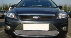 1 469 р. Сетка на бампер Russtal (хром)  Ford Focus  2 (2007-2011)  с доставкой в г. Санкт‑Петербург. Увеличить фотографию 1