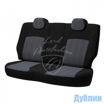 5 299 р. Чехлы для сидений Lord Autofashion Дублин (жаккард)  Ford Focus  2 (2004-2011)  седан дорестайлинг, универсал дорестайлинг, хэтчбэк 3 дв. дорестайлинг, хэтчбэк 5 дв. дорестайлинг, седан рестайлинг, универсал рестайлинг, хэтчбэк 3 дв. рестайлинг, хэтчбэк 5 дв. рестайлинг (Черный, вставка Ёж Белый)  с доставкой в г. Санкт‑Петербург. Увеличить фотографию 2