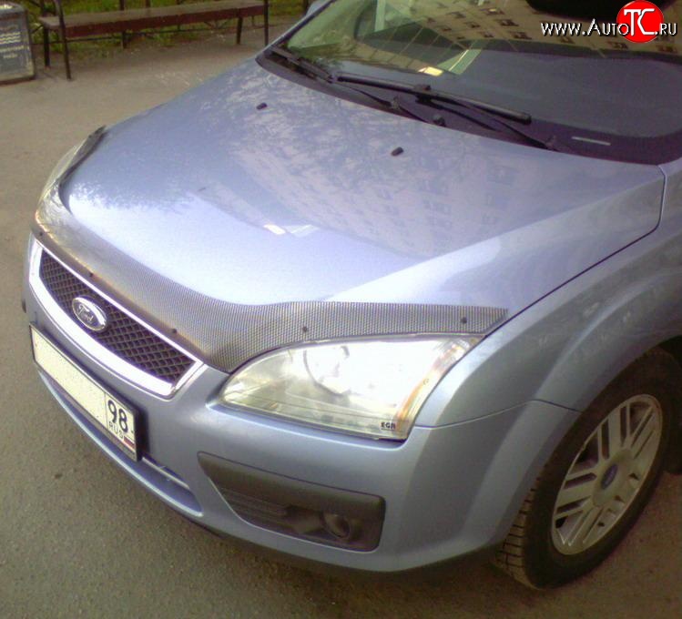 3 399 р. Дефлектор капота NovLine (прозрачный) Ford Focus 2  седан дорестайлинг (2004-2008)  с доставкой в г. Санкт‑Петербург