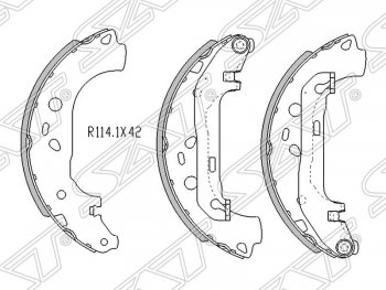 Колодки тормозные SAT (задние) Ford Focus 2  седан дорестайлинг (2004-2008)