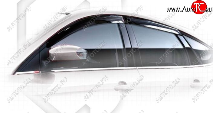 2 599 р. Дефлектора окон CA-Plastic  Ford Focus  3 (2010-2015) хэтчбэк дорестайлинг (Classic полупрозрачный, Без хром.молдинга)  с доставкой в г. Санкт‑Петербург