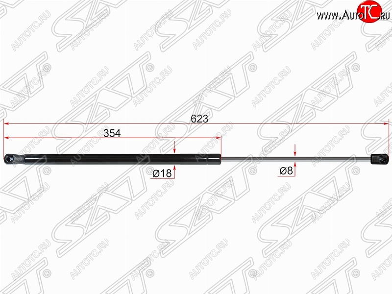 699 р. Упор крышки багажника SAT (газовый)  Ford Focus  3 (2010-2019) хэтчбэк дорестайлинг, хэтчбэк рестайлинг  с доставкой в г. Санкт‑Петербург