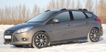 8 799 р. Комплект рейлингов АПС  Ford Focus  3 (2010-2019) хэтчбэк дорестайлинг, хэтчбэк рестайлинг (Черные, без поперечин)  с доставкой в г. Санкт‑Петербург. Увеличить фотографию 2