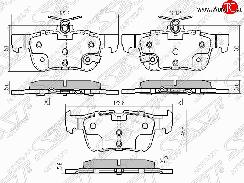 1 289 р. Колодки тормозные задние SAT Ford Mondeo MK5 CD391 дорестайлинг седан (2014-2018)  с доставкой в г. Санкт‑Петербург