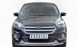 13 999 р. Защита переднего бампера (2 трубыØ42 мм, нержавейка) Russtal Ford Kuga 2 рестайлинг (2016-2019)  с доставкой в г. Санкт‑Петербург. Увеличить фотографию 1