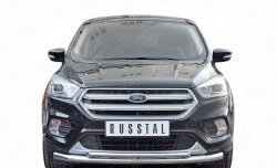 15 649 р. Защита переднего бампера (2 трубыØ63 и 42 мм, нержавейка) Russtal Ford Kuga 2 рестайлинг (2016-2019)  с доставкой в г. Санкт‑Петербург. Увеличить фотографию 1