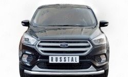 11 999 р. Защита переднего бампера (Ø63 мм, нержавейка) Russtal Ford Kuga 2 рестайлинг (2016-2019)  с доставкой в г. Санкт‑Петербург. Увеличить фотографию 1