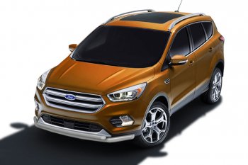 6 999 р. Защита заднего бампера Slitkoff (двойная, d57/42)  Ford Kuga  2 (2016-2019) рестайлинг (Сталь с полимерным покрытием. Цвет: серебристый)  с доставкой в г. Санкт‑Петербург. Увеличить фотографию 1