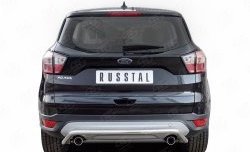 11 449 р. Защита заднего бампера (Ø42 мм волна, нержавейка) Russtal Ford Kuga 2 рестайлинг (2016-2019)  с доставкой в г. Санкт‑Петербург. Увеличить фотографию 1