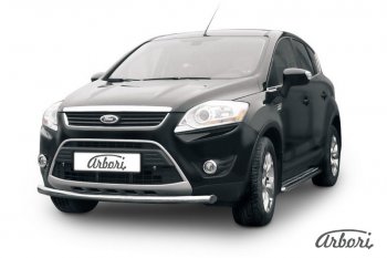 9 899 р. Защита переднего бампера Arbori (нержавейка, 1 труба d57mm) Ford Kuga 1 (2008-2013)  с доставкой в г. Санкт‑Петербург. Увеличить фотографию 1