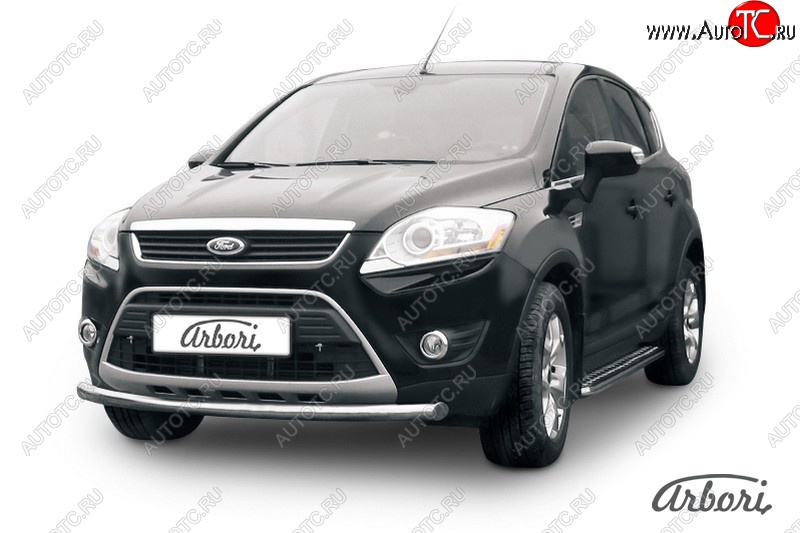 9 899 р. Защита переднего бампера Arbori (нержавейка, 1 труба d57mm) Ford Kuga 1 (2008-2013)  с доставкой в г. Санкт‑Петербург