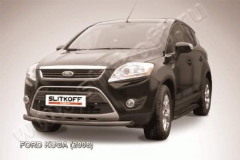 5 999 р. Защита переднего бампера d57 Slitkoff  Ford Kuga  1 (2008-2013) (Цвет: серебристый)  с доставкой в г. Санкт‑Петербург. Увеличить фотографию 1