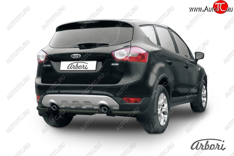 7 019 р. Защита заднего бампера Arbori (черная, 1 труба d57 mm). Ford Kuga 1 (2008-2013)  с доставкой в г. Санкт‑Петербург