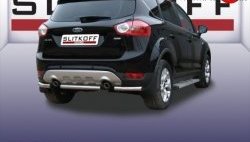 5 599 р. Защита заднего бампера из короткой трубы диаметром 57 мм Slitkoff  Ford Kuga  1 (2008-2013) (Нержавейка, Полированная)  с доставкой в г. Санкт‑Петербург. Увеличить фотографию 1