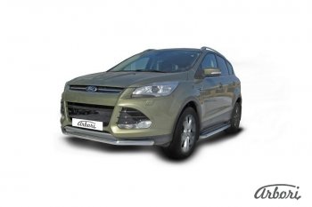 12 869 р. Защита переднего бампера Arbori (нержавейка, 1 труба d57 mm)  Ford Kuga  2 (2013-2016) дорестайлинг  с доставкой в г. Санкт‑Петербург. Увеличить фотографию 2