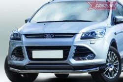 14 669 р. Защита переднего бампера одинарная Souz-96 Premium Low (d60) Ford Kuga 2 дорестайлинг (2013-2016)  с доставкой в г. Санкт‑Петербург. Увеличить фотографию 1