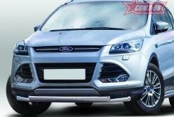 20 339 р. Защита переднего бампера двойная Souz-96 (d60/75х42).  Ford Kuga  2 (2013-2016) дорестайлинг  с доставкой в г. Санкт‑Петербург. Увеличить фотографию 1