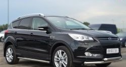 13 849 р. Защита порогов из круглой трубы диаметром 63 мм Russtal  Ford Kuga  2 (2013-2016) дорестайлинг (Защита порогов с со скосами на торцах (вариант 1))  с доставкой в г. Санкт‑Петербург. Увеличить фотографию 7