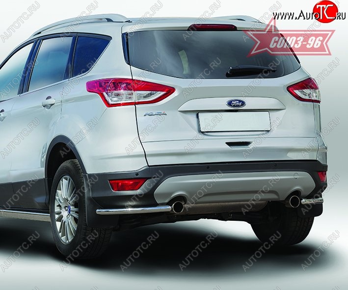 7 604 р. Защита заднего бампера из боковых уголков Souz-96 (d42) Ford Kuga 2 дорестайлинг (2013-2016)  с доставкой в г. Санкт‑Петербург