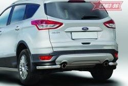 8 189 р. Защита заднего бампера из боковых уголков Souz-96 (d60)  Ford Kuga  2 (2013-2016) дорестайлинг  с доставкой в г. Санкт‑Петербург. Увеличить фотографию 1