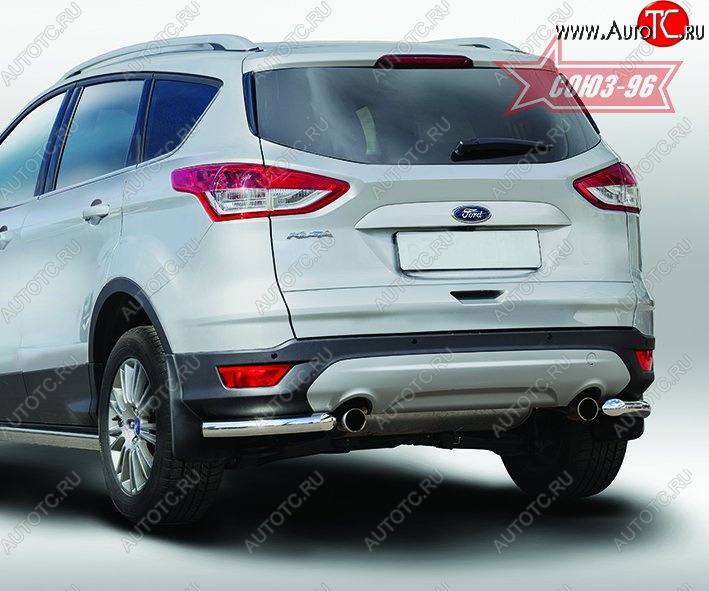 8 189 р. Защита заднего бампера из боковых уголков Souz-96 (d60) Ford Kuga 2 дорестайлинг (2013-2016)  с доставкой в г. Санкт‑Петербург